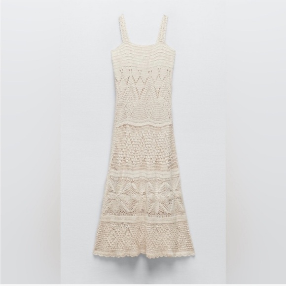Zara limited edition sequin crochet knit maxi dress - Picture 9 of 12